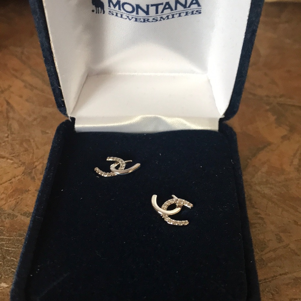Montana Silversmiths double horseshoe earrings set